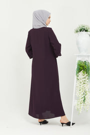  Abaya Khaki Front Embroidered Double Sleeve | 2058-8