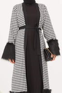 Kolları ve Etek Kısmı Kürklü Kap Siyah | 9009-1 - MODALALE