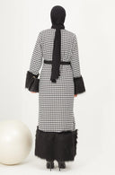 Kolları ve Etek Kısmı Kürklü Kap Siyah | 9009-1 - MODALALE