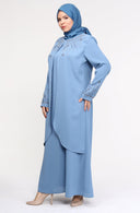 Büyük Beden Elbise Bebe Mavisi |  8012131