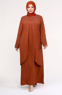 Büyük Beden Elbise Kiremit |  8012129