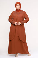 Büyük Beden Elbise Kiremit |  8012129