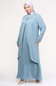 Big size chiffon dress with stones Burgundy | 8013-2-7