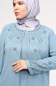 Big size chiffon dress with stones Burgundy | 8013-2-7