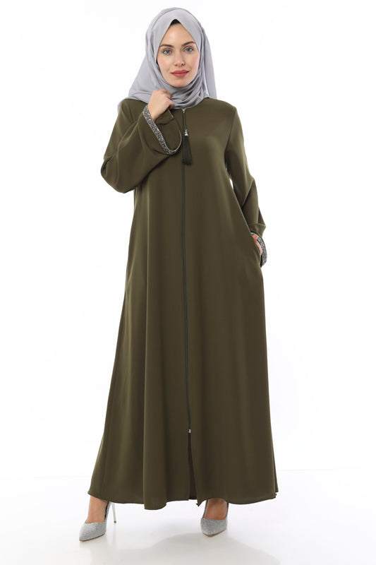 Sliver Stone Abaya Kaki | 2024-1-9
