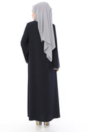 Kolları Şerit Taşlı Ferace Lacivert | 202415