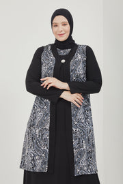 Big size chiffon dress with stones Burgundy | 8013-2-7